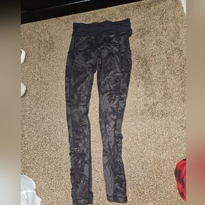 Black Floral Lululemon Leggings